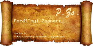 Perényi Zsanett névjegykártya